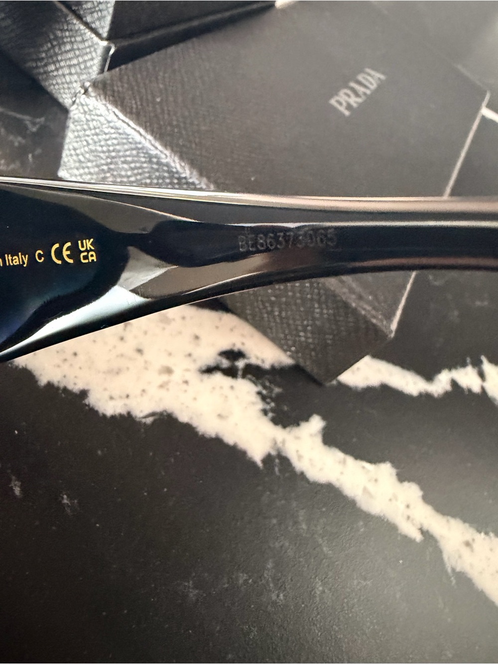 Prada Glossy Black Geometric Oversized Sunglasses - Picture 6 of 9